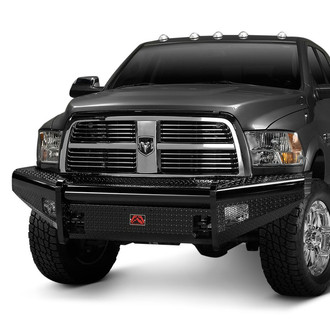 Fab Fours® - Black Steel Full Width Black Powder Coated Front HD Bumper