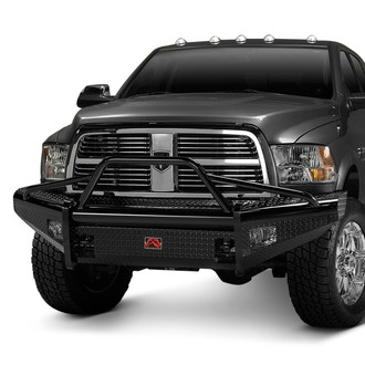 Fab Fours® - Black Steel Full Width Black Powder Coated Front HD Bumper with Pre-Runner Guard