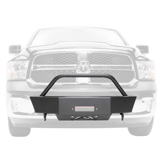 Fab Fours® - Small Frame Black Powder Coat Winch Mount with Hoop