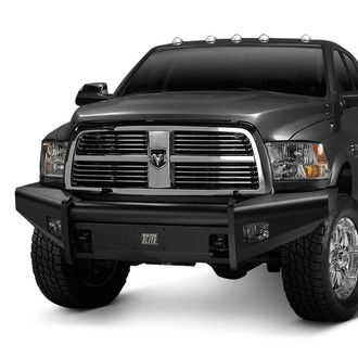 Fab Fours® - Black Steel Elite Full Width Black Powder Coated Front HD Bumper
