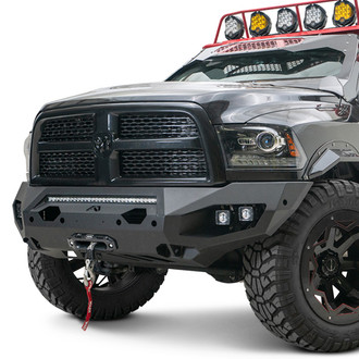 Fab Fours® - Matrix Full Width Black Powder Coated Front Winch HD Bumper