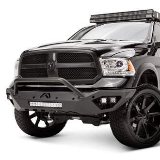 Fab Fours® - Vengeance Full Width Black Powder Coated Front HD Bumper with Pre-Runner Guard