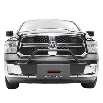 Fab Fours® - Small Frame Black Powder Coat Winch Mount with Hoop