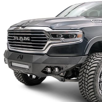 Fab Fours® - Vengeance Full Width Black Powder Coated Front HD Bumper