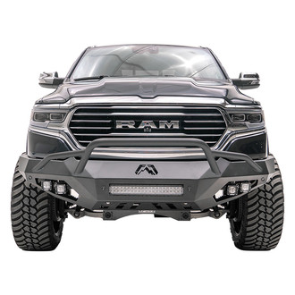 Fab Fours® - Vengeance Full Width Black Powder Coated Front HD Bumper with Pre-Runner Guard