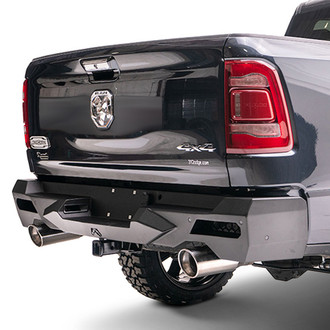Fab Fours® - Vengeance Full Width Black Powder Coated Rear HD Bumper