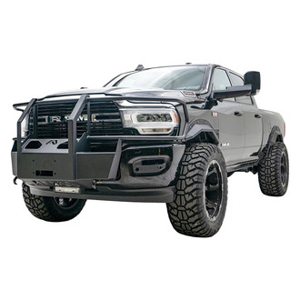 Fab Fours® - Full Frame Black Powder Coat Winch Mount with Full Grille Guard