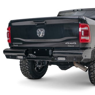 Fab Fours® - Black Steel Full Width Black Powder Coated Rear HD Bumper