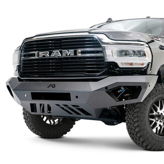 Fab Fours® - Vengeance Full Width Black Powder Coated Front HD Bumper