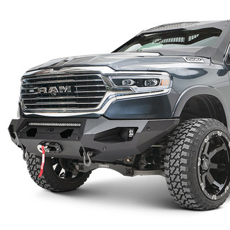 Fab Fours® - Matrix Full Width Black Powder Coated Front Winch HD Bumper