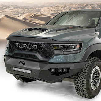 Fab Fours® - Vengeance Full Width Black Powder Coated Front HD Bumper