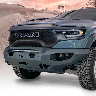 Fab Fours® - Matrix Full Width Black Powder Coated Front Winch HD Bumper