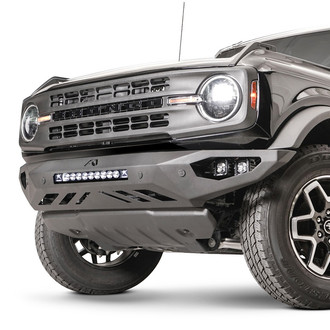 Fab Fours® - Vengeance Full Width Black Powder Coated Front HD Bumper