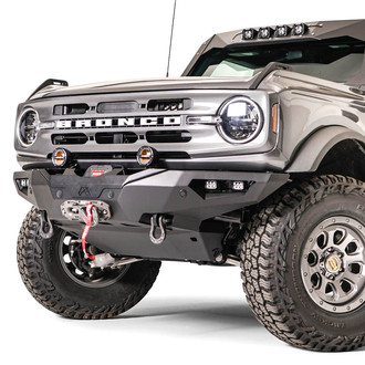 Fab Fours® - New Premium Full Width Black Powder Coated Front Winch HD Bumper