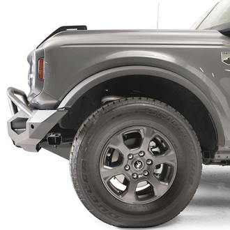 Fab Fours® - Matrix Full Width Black Powder Coated Front Winch HD Bumper with Pre-Runner Guard