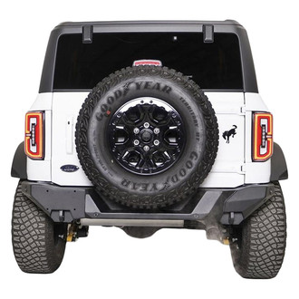 Fab Fours® - Premium Full Width Black Powder Coated Rear HD Bumper