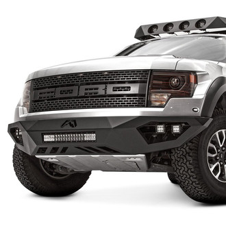 Fab Fours® - Vengeance Full Width Black Powder Coated Front HD Bumper