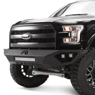 Fab Fours® - Vengeance Full Width Black Powder Coated Front HD Bumper