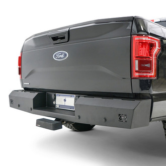 Fab Fours® - Red Steel Full Width Black Powder Coated Rear HD Bumper