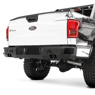 Fab Fours® - Premium Full Width Black Powder Coated Rear HD Bumper