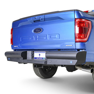 Fab Fours® - Black Steel Elite Full Width Black Powder Coated Rear HD Bumper