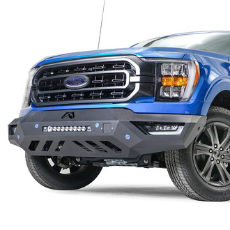 Fab Fours® - Vengeance Full Width Black Powder Coated Front HD Bumper