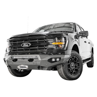 Fab Fours® - Matrix Full Width Black Powder Coated Front Winch HD Bumper
