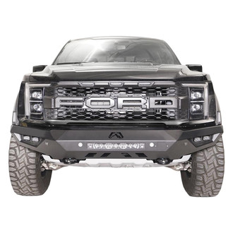 Fab Fours® - Vengeance Full Width Black Powder Coated Front HD Bumper