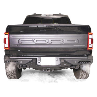 Fab Fours® - Vengeance Full Width Black Powder Coated Rear HD Bumper
