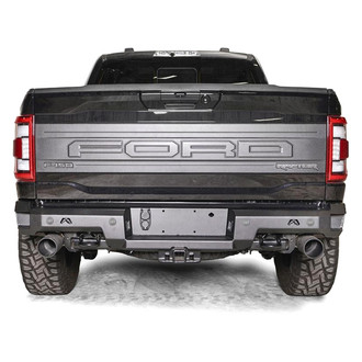 Fab Fours® - Premium Full Width Black Powder Coated Rear HD Bumper