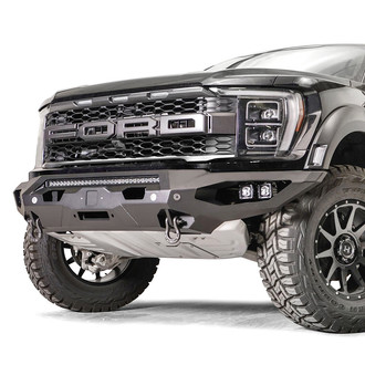 Fab Fours® - Matrix Full Width Black Powder Coated Front Winch HD Bumper