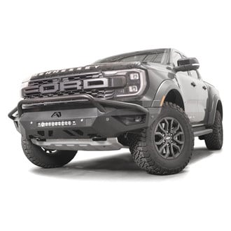 Fab Fours® - Vengeance Full Width Black Powder Coated Front HD Bumper with Pre-Runner Guard