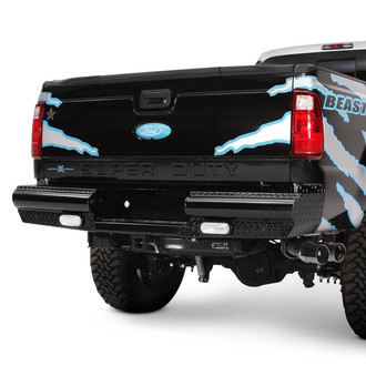Fab Fours® - Black Steel Full Width Black Powder Coated Rear HD Bumper
