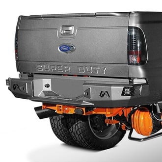 Fab Fours® - Premium Full Width Black Powder Coated Rear HD Bumper