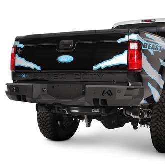 Fab Fours® - Premium Full Width Black Powder Coated Rear HD Bumper