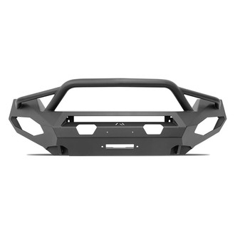Fab Fours® - Matrix Full Width Black Powder Coated Front Winch HD Bumper with Pre-Runner Guard