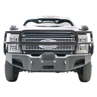 Fab Fours® - New Premium Full Width Black Powder Coated Front Winch HD Bumper