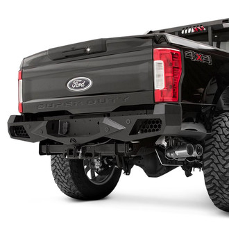 Fab Fours® - Vengeance Full Width Black Powder Coated Rear HD Bumper