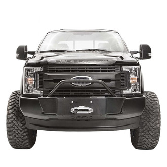 Fab Fours® - Small Frame Black Powder Coat Winch Mount with Hoop