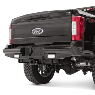 Fab Fours® - Black Steel Full Width Black Powder Coated Rear HD Bumper
