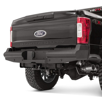 Fab Fours® - Black Steel Elite Full Width Black Powder Coated Rear HD Bumper