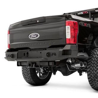 Fab Fours® - Premium Full Width Black Powder Coated Rear HD Bumper