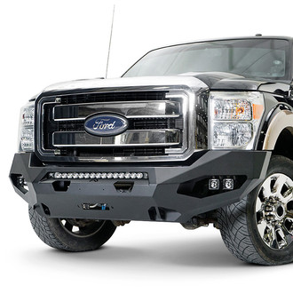 Fab Fours® - Matrix Full Width Black Powder Coated Front Winch HD Bumper