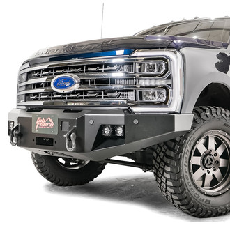 Fab Fours® - Premium Full Width Black Powder Coated Front Winch HD Bumper