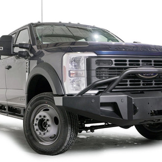 Fab Fours® - New Premium Full Width Black Powder Coated Front Winch HD Bumper with Pre-Runner Guard