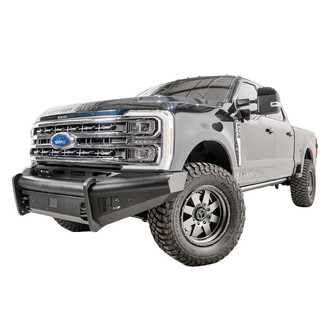 Fab Fours® - Black Steel Elite Full Width Black Powder Coated Front HD Bumper