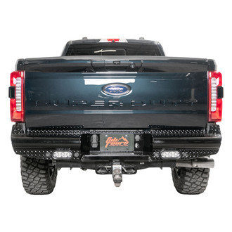 Fab Fours® - Black Steel Full Width Black Powder Coated Rear HD Bumper