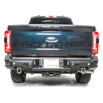 Fab Fours® - Premium Full Width Black Powder Coated Rear HD Bumper