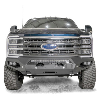 Fab Fours® - Matrix Full Width Black Powder Coated Front Winch HD Bumper