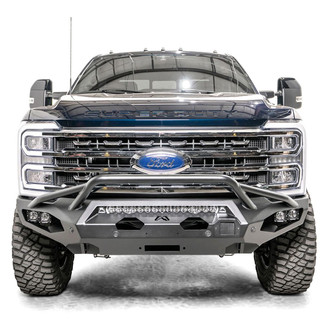 Fab Fours® - Matrix Full Width Black Powder Coated Front Winch HD Bumper with Pre-Runner Guard